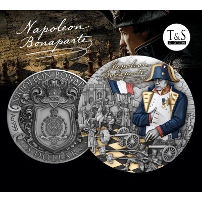 Napoleón Bonaparte - 2 Oz - Moneda de Plata de Colección