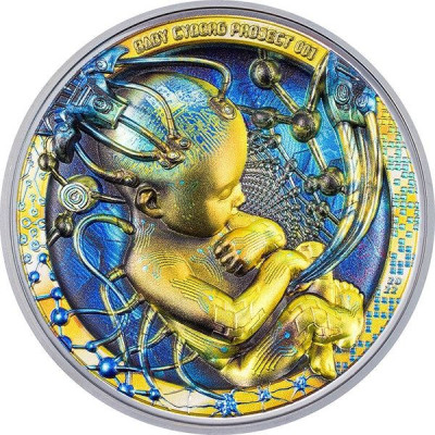 Baby Cyborg Revolution (2022) - Moneda de plata de colección de 3 oz.
