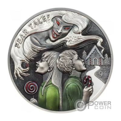 Hansel y Gretel (2021) - 2 Oz - Moneda de Plata de Colección