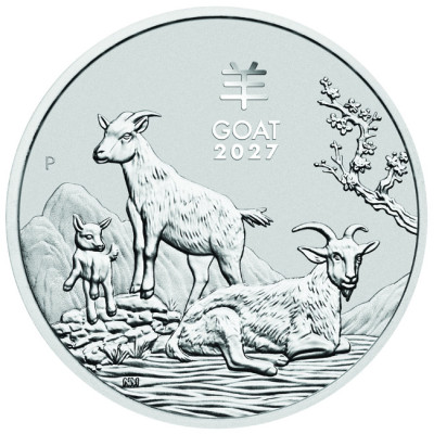 Lunar Goat (2027) - 2 onzas - moneda de plata de inversión