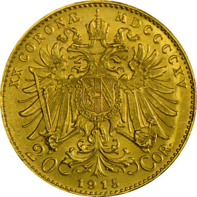 Austria 20 coronas - Reacuñación en oro - moneda de inversión de oro