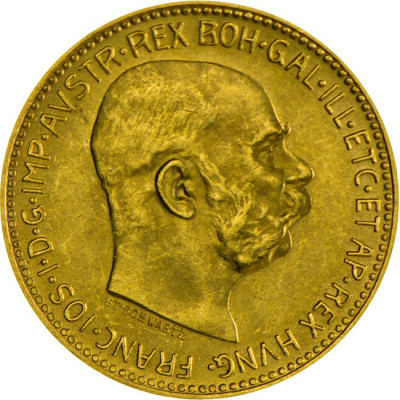 Austria 20 coronas - Reacuñación en oro - moneda de inversión de oro